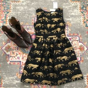 Anthropologie Eyedoll  Gold Panther Dress 00